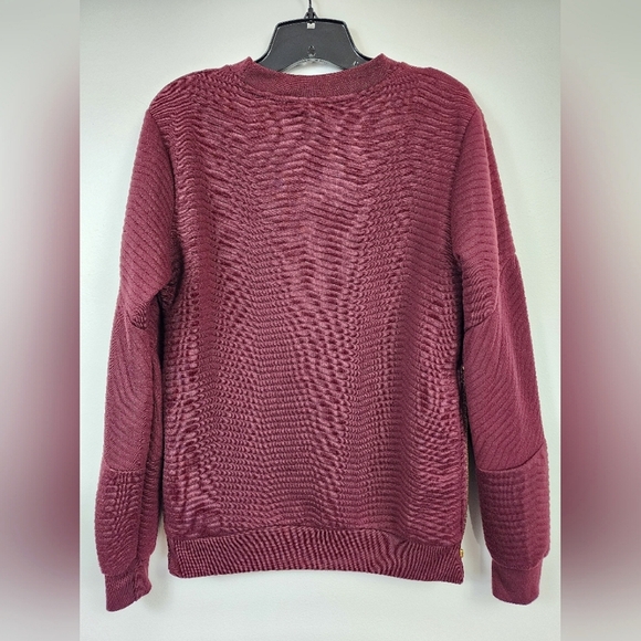 Henry & William Men's Maroon Stylized  Gold Side Zippers Pullover Sweater, sz SM - Picture 3 of 9